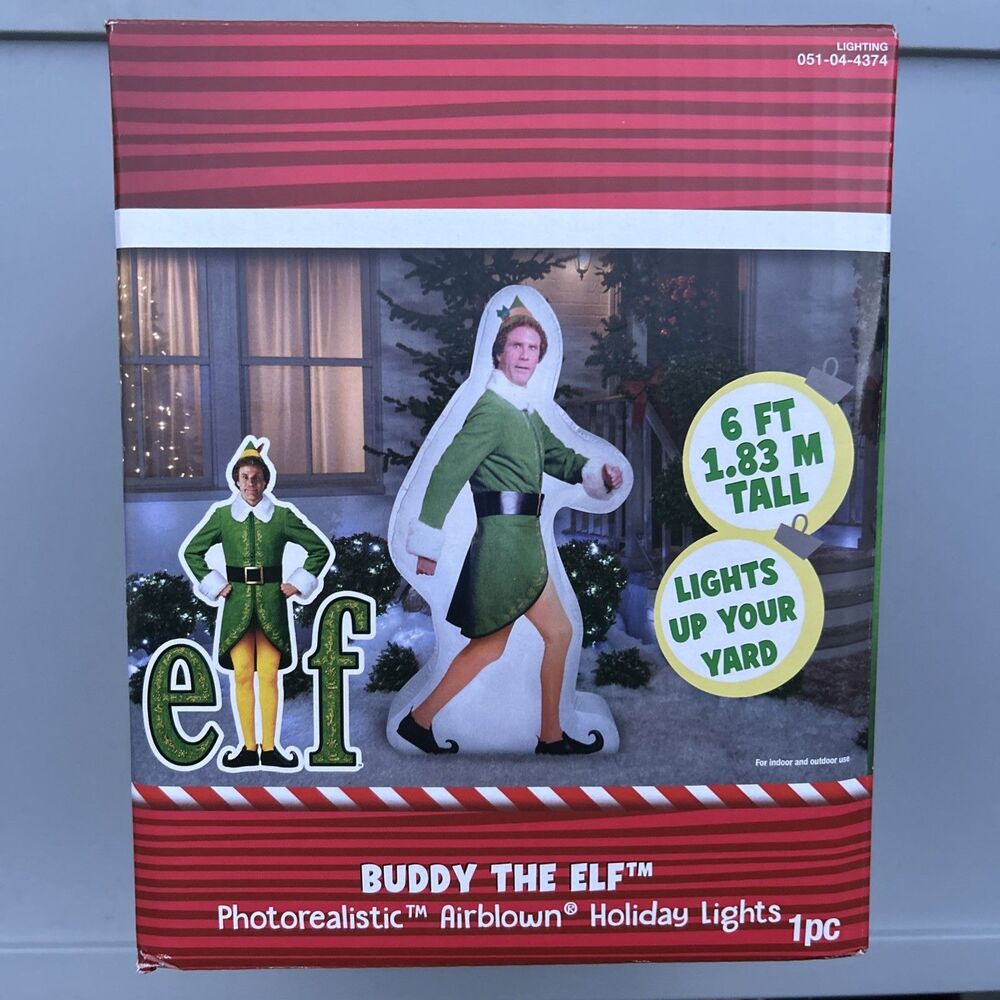 Buddy The Elf Photorealistic 6' Christmas Light Up Airblown Inflatable Holiday